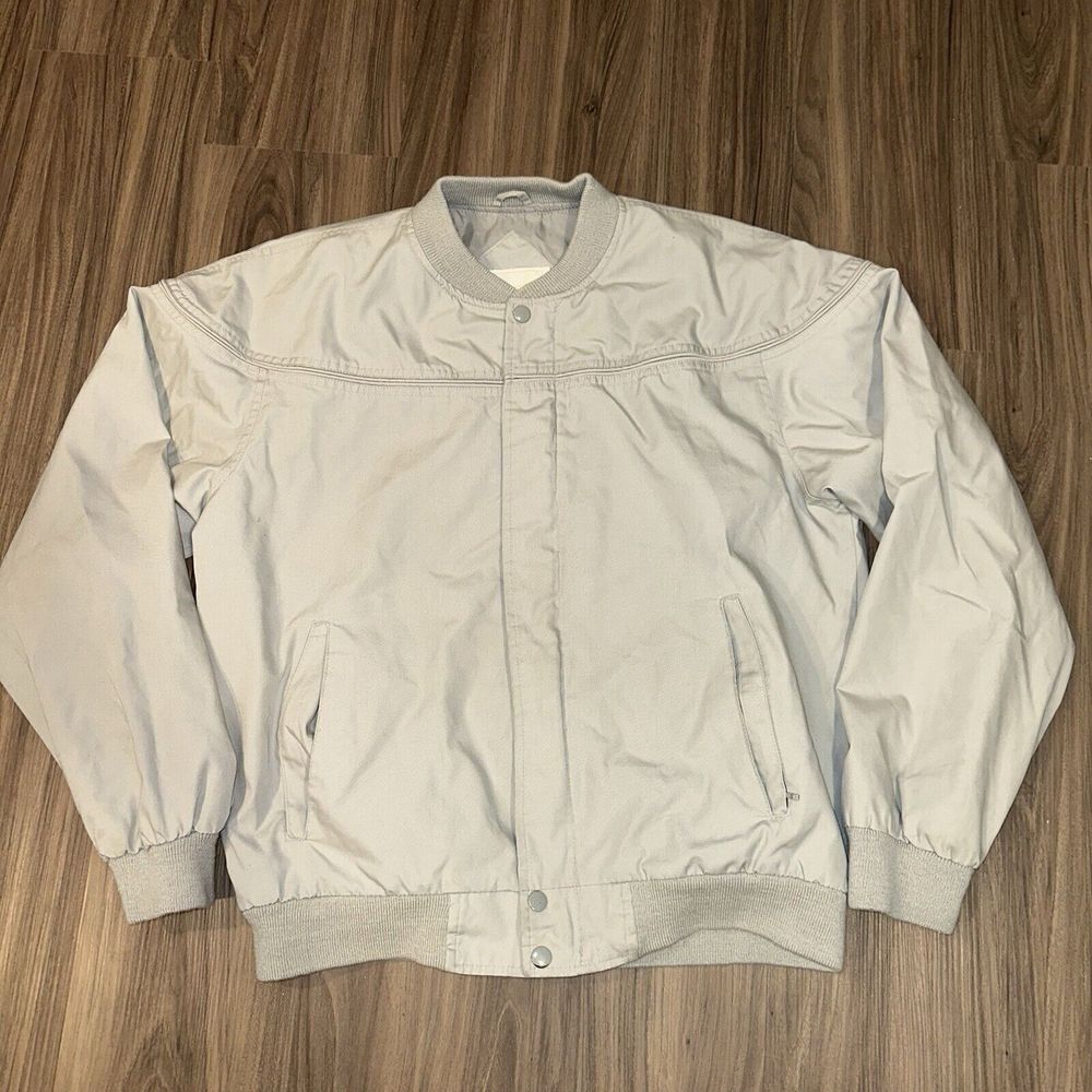 Vintage 80s 90s Arnold‎ Palmer Men's Bomber Jacket Golf Gray Size Medium Preppy